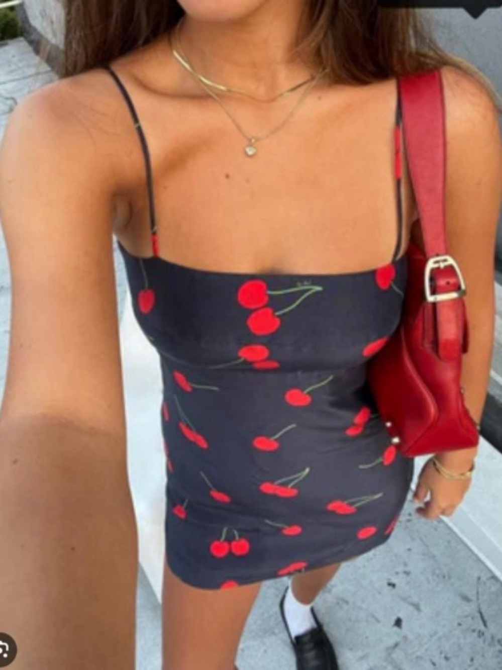 Réalisation Par Navy Cherry Print Mini Dress - Picture 2 of 5